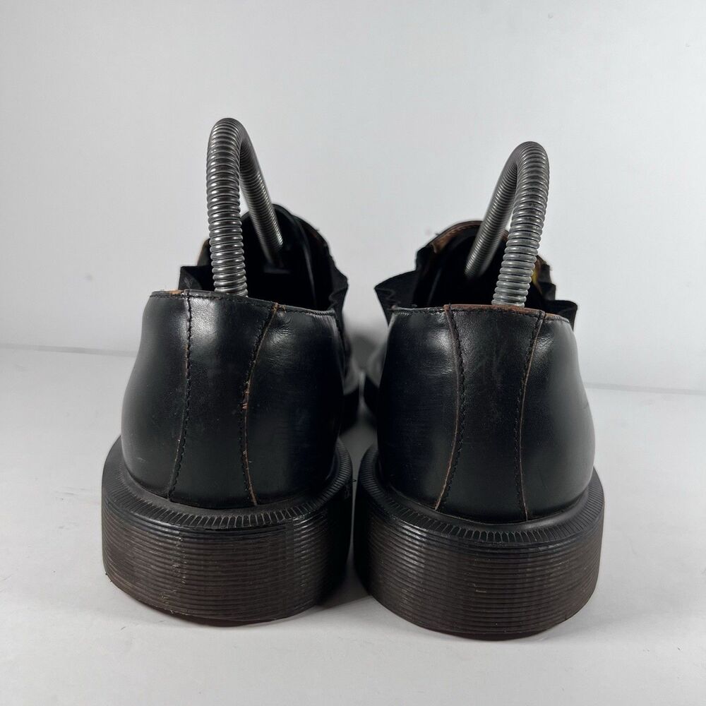 Dr Doc Marten Louis Smooth Black Low Slip On Shoes Cunky Men's Size 7 Women's 8 - Picture 4 of 8